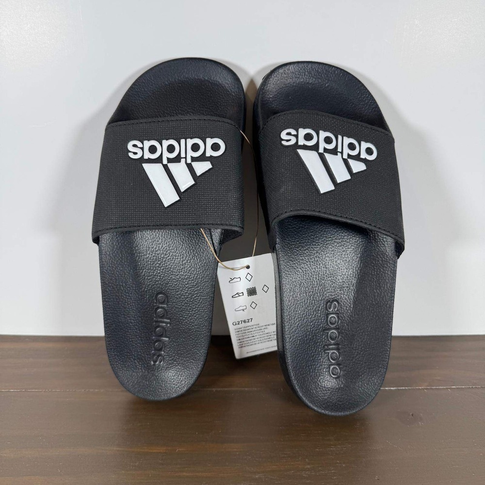 Adidas Adilette Shower K Slides Black White Kids Size 2 Sandals G27627 NWT New - Picture 6 of 12